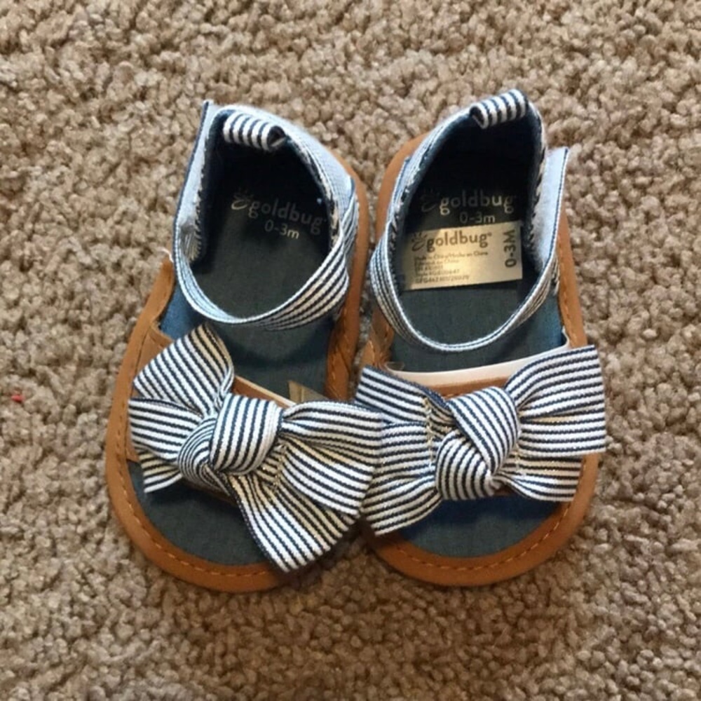 Baby Girl Striped Bow Sandals